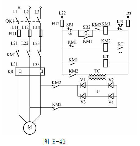 [问答题,简答题] 绘图题:画出三相电动机能耗制动控制电路图