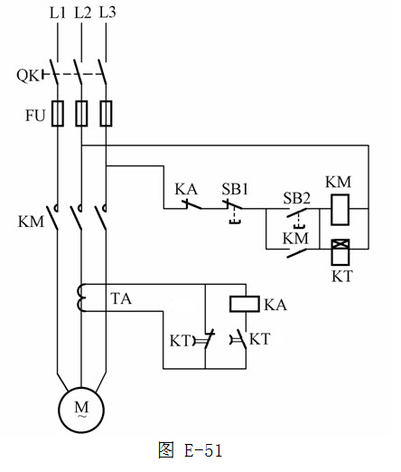 [问答题,简答题] 绘图题:画出具有过电流保护的电动机电路图.
