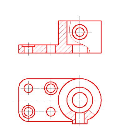 将物体的主,俯视图改画成局部剖视图.